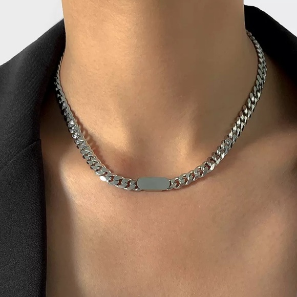 NEW 925 STERLING SILVER PUNK CHOKER NECKLACE - Picture 2 of 7